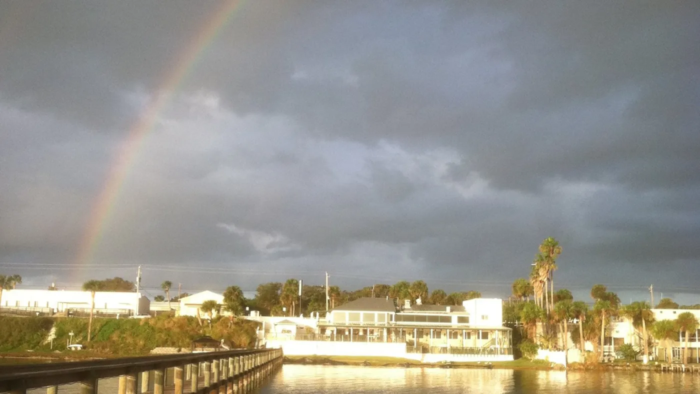 rainbow view over building